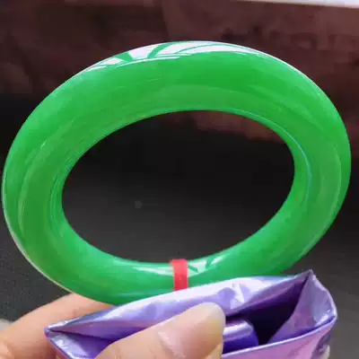 Longyu culture natural full green ice waxy seed round jadeite bracelet collection Yanglv Laokeng A goods jade bracelet
