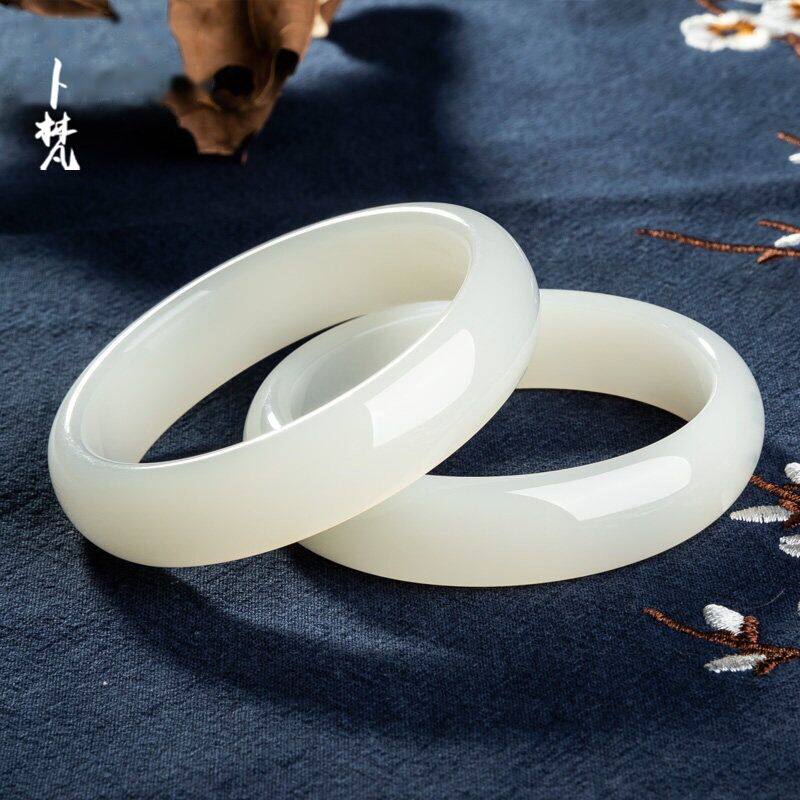Longyu Culture Ice Species Xinjiang Hetian Jade Bracelet Kunlun White Jade Bracelet Bracelet Children
