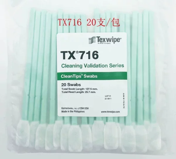 Texwipe TX716 зубчатые ватные палочки для тестирования TOC, набор 20