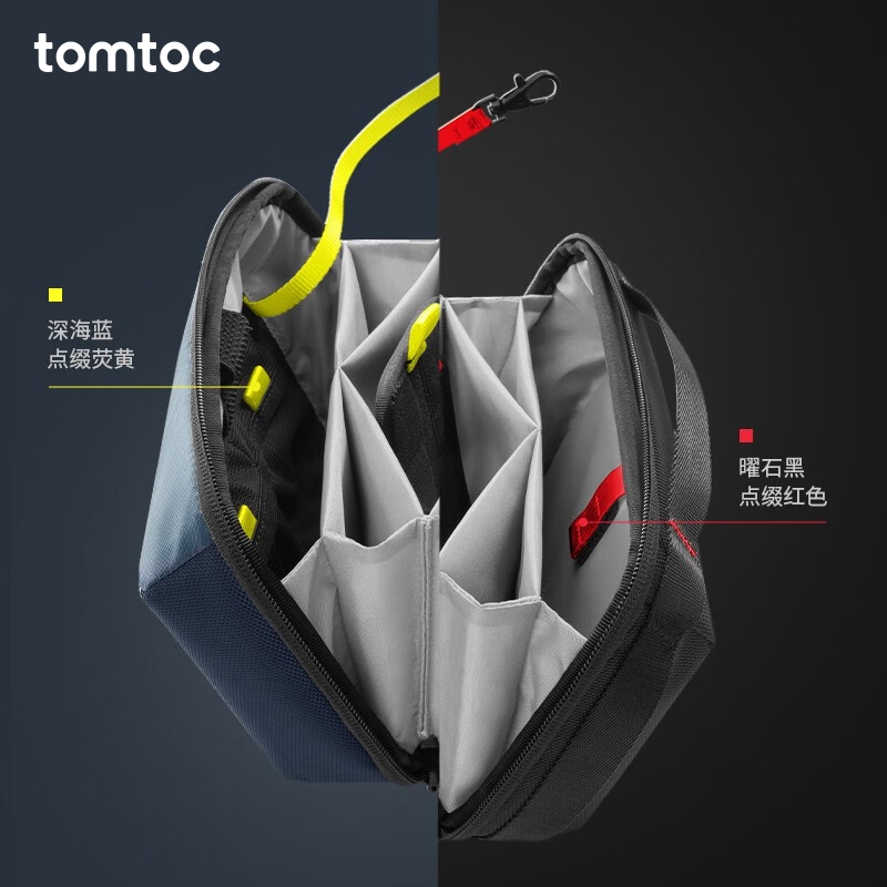tomtoc digital accessories storage bag chargers containing packets HDMI data lines HDMI data lines Contained Large Capacity Travel Portable Bag Electronic Equipment Accessories Containing package Digital containing package T13-Ta