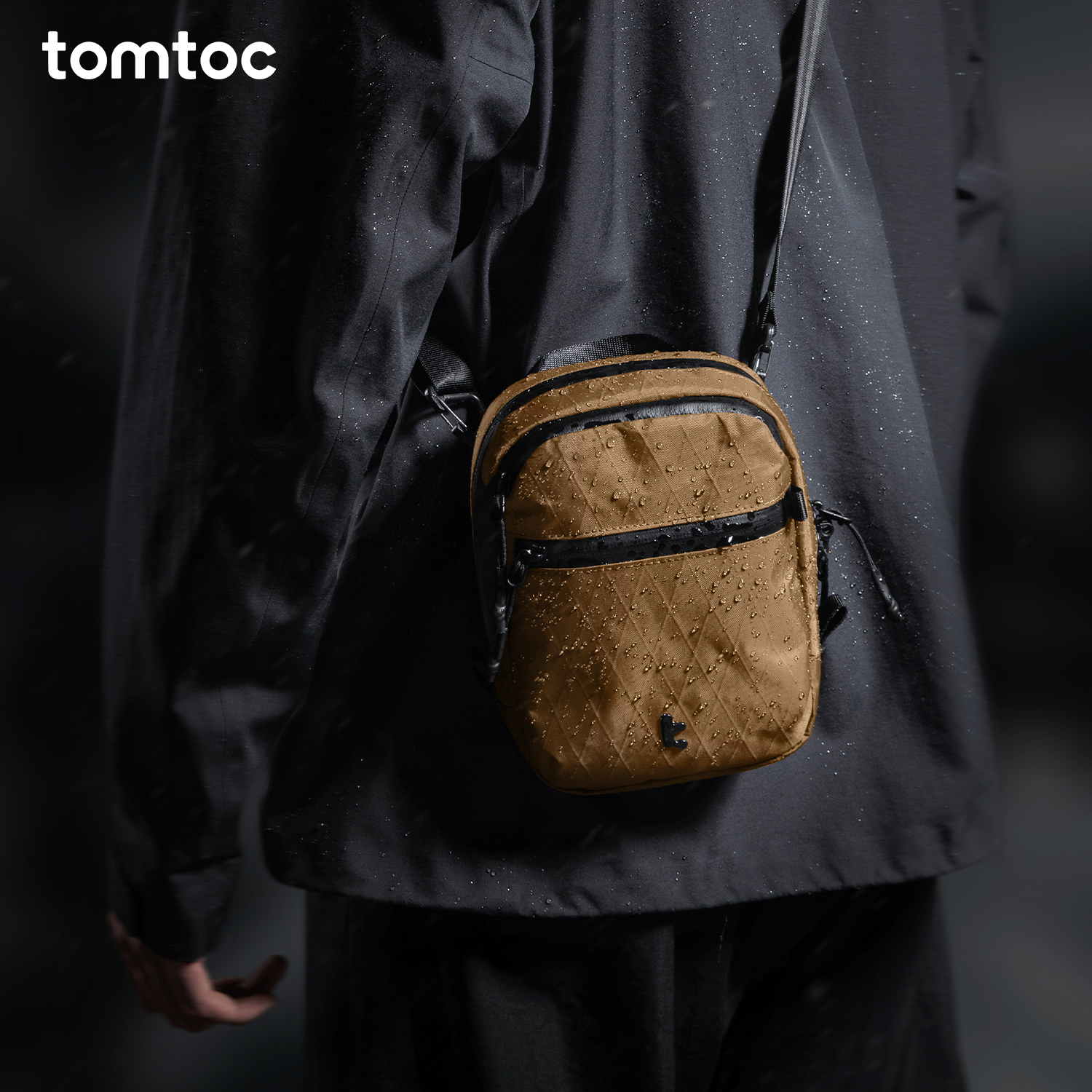 tomtoc メッセンジャーバッグ メンズ 男性用 ショルダーバッグ パスポートバッグ ポータブルバッグ チェストバッグ 携帯電話バッグ 小型ショルダーバッグ T37