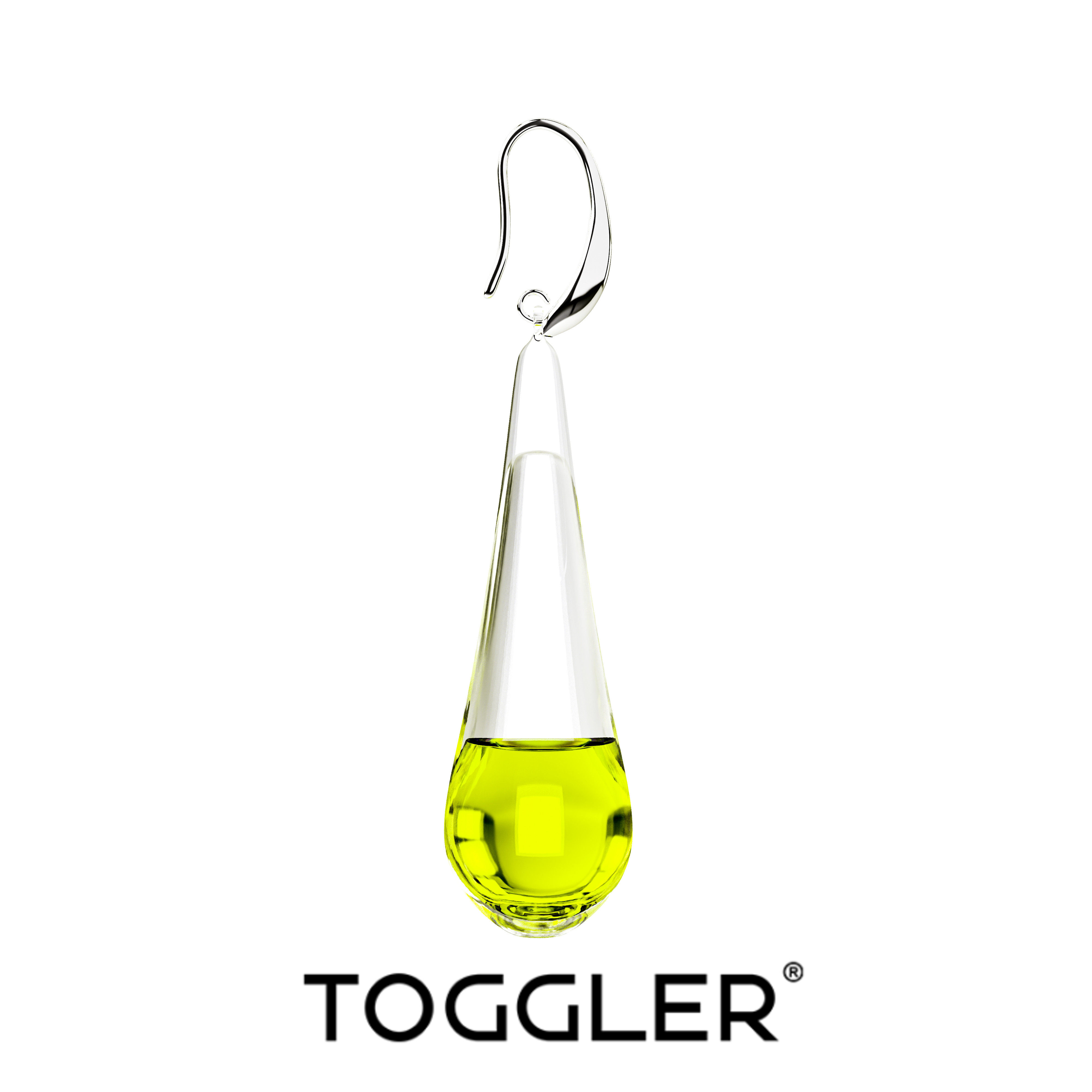TOGGLER 2020ss Illusion Series Personality Drop Shaped Liquid Glass Earrings Earrings Earrings