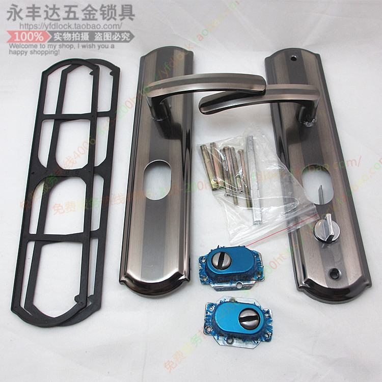 Security door handles locks set of wrench lock locked doors stainless steel general thickened panel 235 hole spacing of 6068