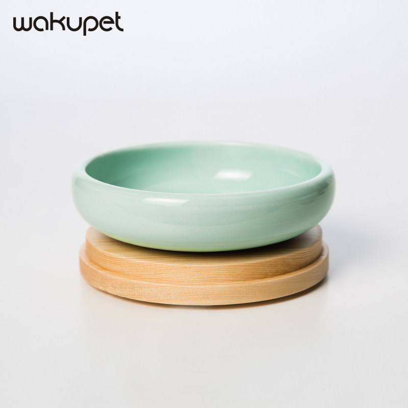 wakupet ceramic cat food bowl cat rice bowls water bowls cat bowls rack table kitty supplies cat bowls double bowl cat food basin