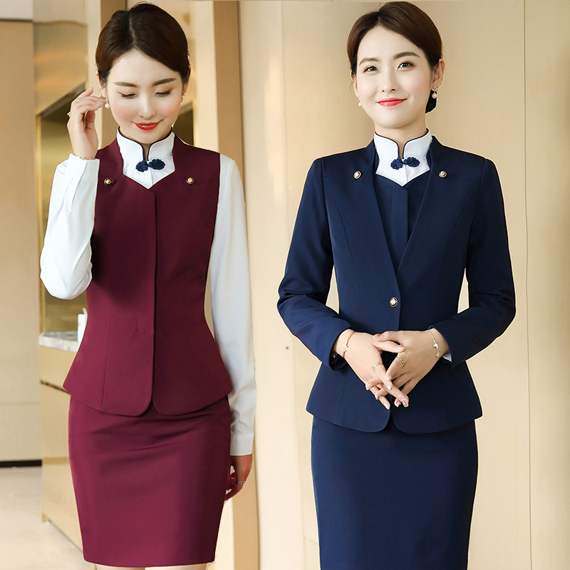 Professional vest suit high-end hotel waiter overalls female beauty salon front desk tooling formal dress stewardess uniform