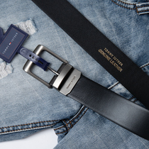 Tommy TOMMY belt mens leather top layer cowhide belt mens belt luxury pin buckle young trendy ins