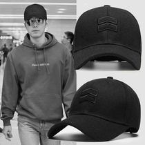 Hats Mens Autumn and Winter Warm Tay Baseball Cap Winter Big Head Wai Korean cap Mens Tide Large Cap