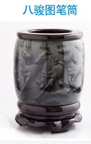 Pen Holder Retro China Wind Rotation Creative Office Desktop Pendulum with large capacity Brush Barrel Graduation Gift