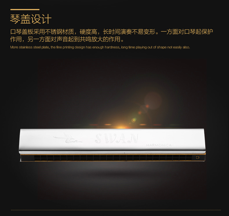 Chính hãng Swan 24 lỗ echo C Harmonica echo chuyên nghiệp chơi nhạc cụ ngồi ghế đồng - Nhạc cụ phương Tây đàn harmonica