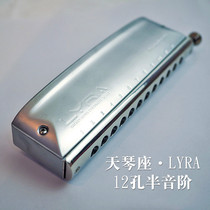 Lyra semitone harmonica 12 holes all metal piano adult students professional performance harmonica