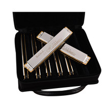 Shanghai veteran Kane 24-hole polyphonic accent 7-tone 12-tone set senior adult professional playing harmonica instrument