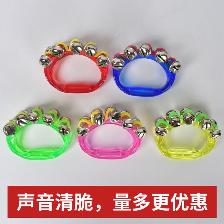 ORF percussion Baby garden string bell Plastic hand bell Transparent 10 bell rattle children's music toy