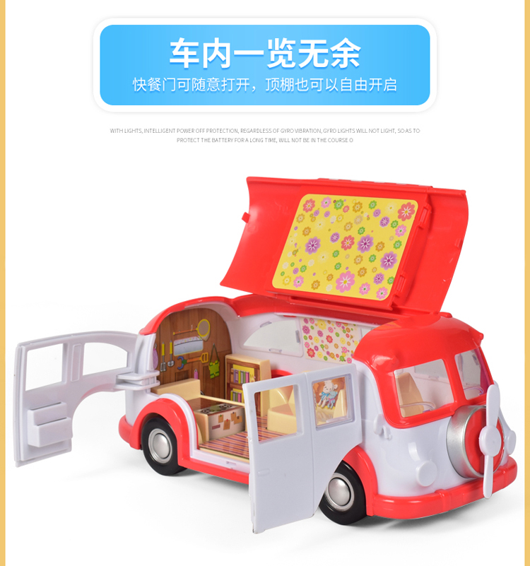 Piggy Peggy House Picnic Ice Cream Car Pink Peppi Pig Family Set Girl Children Đồ chơi đồ chơi cho bé gái
