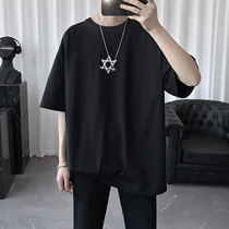 Dark Ensemble Mens Clothing Brief About 100 Hitch Men Short Sleeve T-shirt Male Tide Cards Trendy Loose Half Sleeve Clothes Mens Handsome Gas Ins