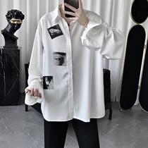 Very Fairy blouses mens blouses in spring shirt male and Korean version trends handsome and relaxed harbor windy day long sleeves shirt man