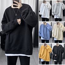 2021 mens spring and autumn fitted with clothes lovers fit round neckline mens and womens loose trend 100 ride-hailing new style