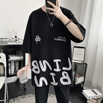 2020 new summer loaded ultra-fire cec short sleeve t-shirt male tide card trend easing ins 100 ride-hailing compassionate clothes