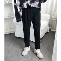 2019 summer new mens casual pants mens Korean version of the trend loose straight leg all-match trousers thin nine-point pants