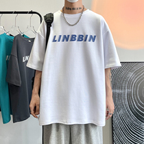 Mens clothing 2021 new minimalist alphabet mens short sleeve t-shirt male summer harbor wind-net red erotic-filled sins superfire