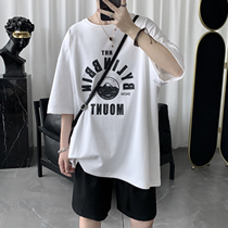 2020 new summer original accommodation wind pure cotton short sleeve t-shirt male tide card trend easy port wind 100 lap clothes man