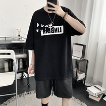 Mens 2020 new summer butterfly printed short sleeve t-shirt male tide cards trend loose pure cotton ins 100 hitch