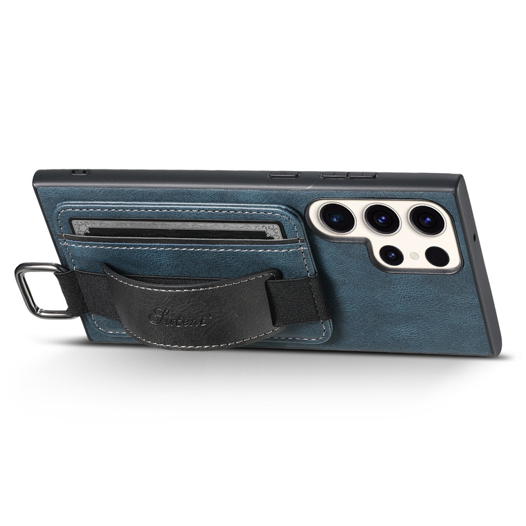 Business Leather Card Slot Hand Band Strap S23, S23 Plus, S23 Ultra Samsung Phone Case