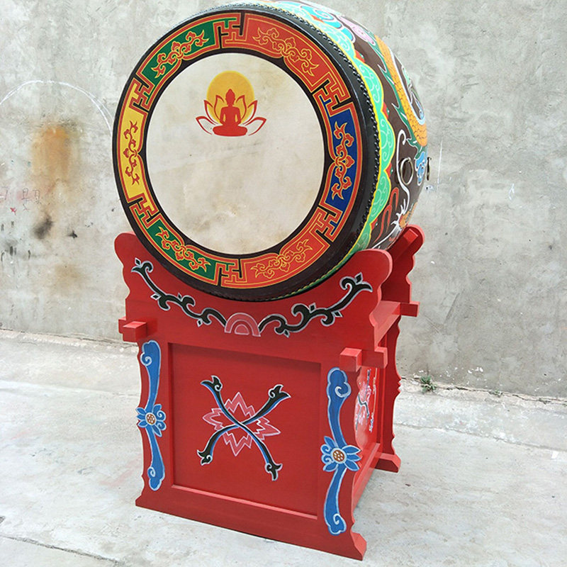 A Mi Niu Leather Korea Drum Colored Drawing Standing Ornamental Drum Clubhouse Pendulum Korean props Forbidden Drum Support Customized