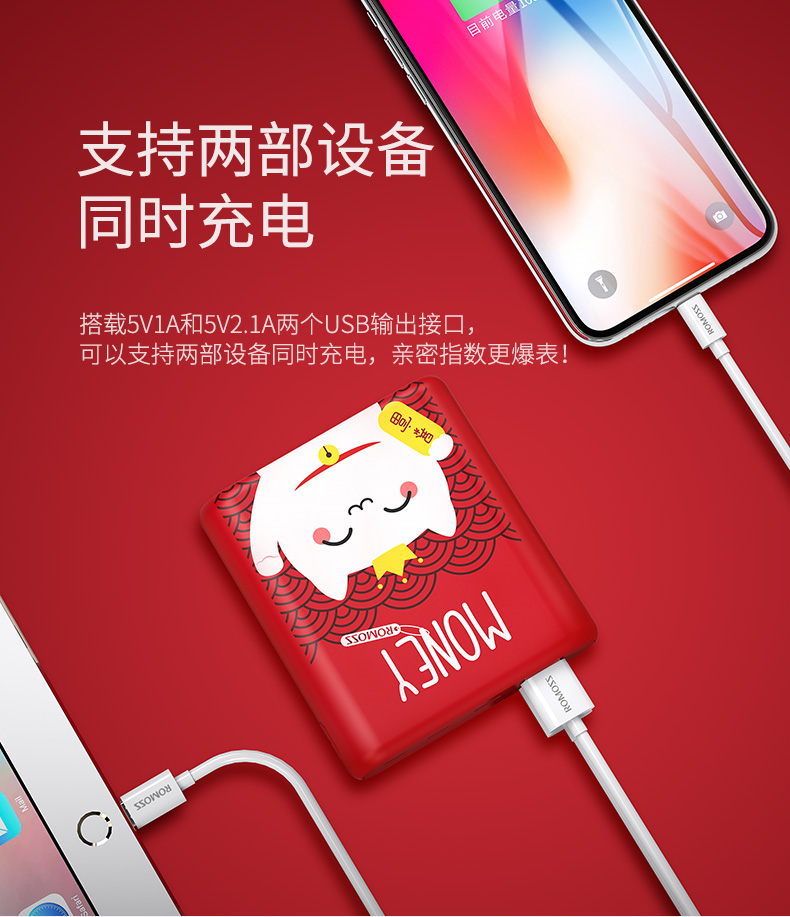 Luoma Shi 10.000 mA sạc kho báu nhỏ cầm tay dễ thương phim hoạt hình cô gái điện thoại di động cung cấp điện hoàn vũ - Ngân hàng điện thoại di động cục sạc dự phòng samsung