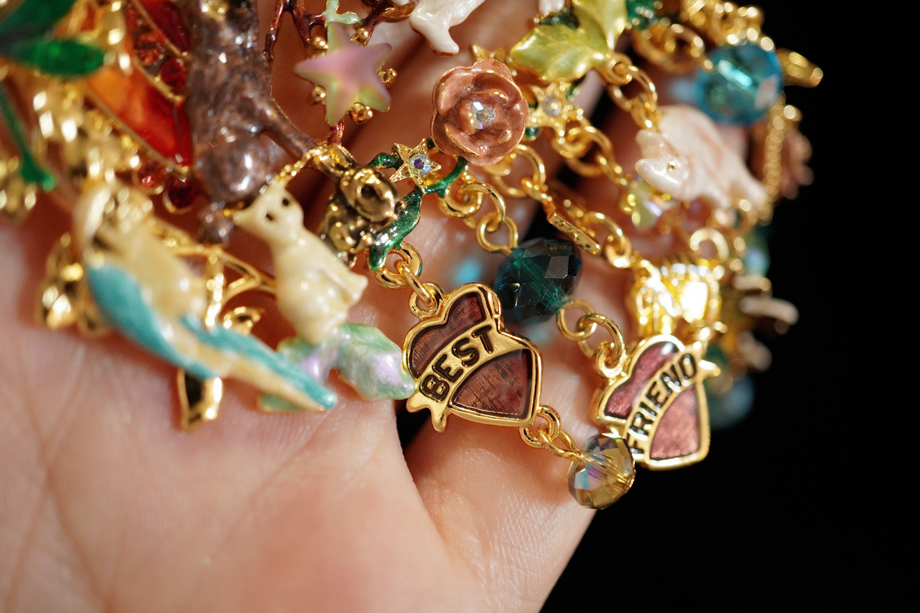 KIRKS FOLLY 复古梦幻彩虹好朋友水钻流苏胸针手链详情15