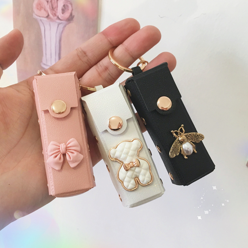 ins Jewelry Bag Velvet Leather Small Portable Protective Case Mini Hanging Bag Lipstick Storage Bag Earring Storage Bag