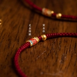 Золотой браслет из красной нити, красный оберег на день рождения, браслет на ногу