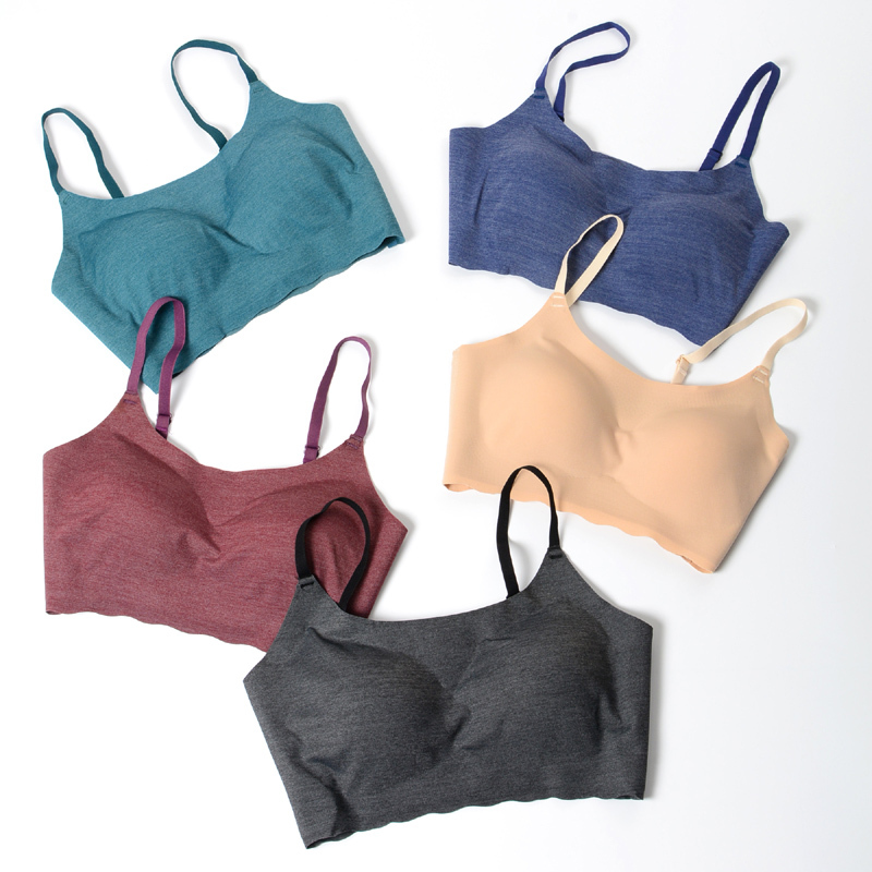 Spring and Summer Japanese Sports Thin Strap Bra, Wireless One-Piece Seamless Sleep Bra, Yoga Camisole Bra