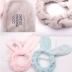 Hàn Quốc đơn giản mũ flannel trang điểm dễ thương rửa tai thỏ mặt nạ headband headband rửa mặt phụ kiện tóc headband - Phụ kiện tóc