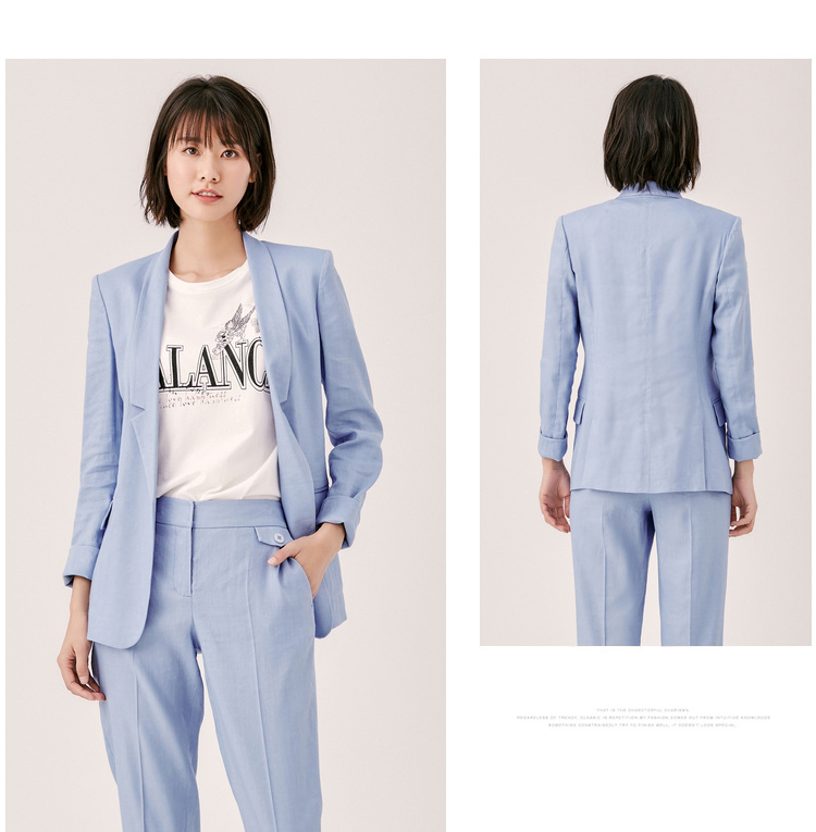 Trung tâm mua sắm cùng một đoạn EP Ya Ying mùa xuân mới và mùa hè 2019 của phụ nữ Slim phù hợp với áo khoác túi màu đối xứng 1129A - Business Suit áo vest nữ đen