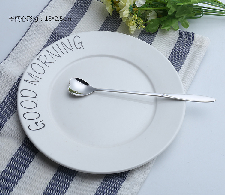 Sáng tạo thìa hình hoa bằng thép không gỉ dài tay cầm thìa cà phê thìa anh đào dễ thương thìa hình trái tim thìa đá dày khuấy thìa - Cà phê phin pha cà phê