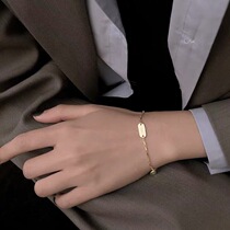 Good Luck Letters Lucky Square Card s925 Pure Silver Couple Hand Chains Ins Small Crowddesign Bestie Student Minimalist Personality