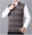 Áo len nam trung niên vest mùa thu và mùa đông V-cổ cha trang phục trung niên áo len dệt kim áo len không tay - Áo vest cotton Áo vest cotton