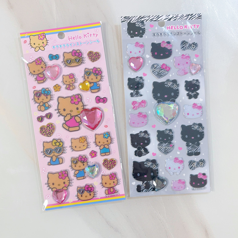 In-Stock Japan Sanrio New Hello Kitty Gem Series Black Leather Black Kt Planner Stickers In-Stock Japan Sanrio New Hello Kitty Gem Series Black Leather Black Kt Planner Stickers