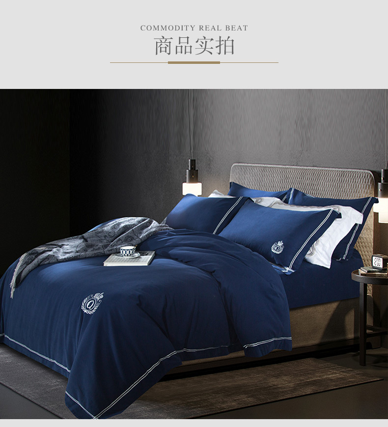 Pha lê cửa hàng flagship dệt gia đình đích thực chính thức bốn dày bông Brushed bông chăn trang web chính thức của Mercury dệt - Bộ đồ giường bốn mảnh gối mền 2 trong 1