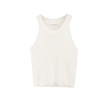 Pink Sleeveless Shoulder Knitted Vest Womens Summer Thin Outer Wear Slim Short Dopamine Hot Girl Top