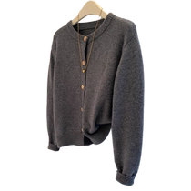Gray knitted cardigan autumn womens 2024 new Anke Lei outfit with lazy little fragrant style jacket
