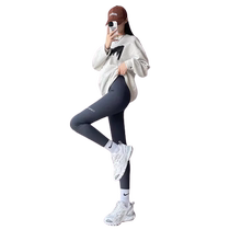 Brown Shark Pants Womens Outerwear Autumn and Winter High Waist Tummy Control Butt Lifting Yoga Pants Plus Velvet Thickened Maillard Leggings