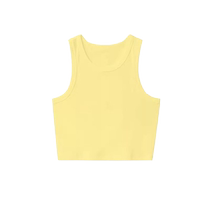 Bright yellow camisole outer wear womens 2024 new summer slim short sleeveless dopamine hot girl top