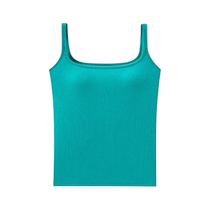 Yellow camisole for womens summer outer wear with breast pads all-in-one bra beautiful back underwear sleeveless short top