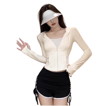 Ice silk slim fit sun protection clothing for women 2024 new summer thin breathable outdoor sports running yoga clothing jacket trendy