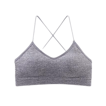 Seamless tube top underwear womens camisole all-in-one small chest push-up cross-beautiful back wrap spaghetti straps bra