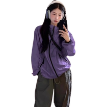 Sichuan and Tibet travel wear purple hooded sun protection clothing for women summer UV protection sun protection clothing sports jacket top