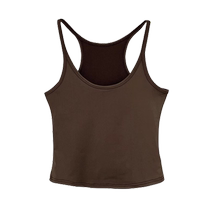 American coffee colored camisole for womens summer outerwear high street pu imitation leather small sexy hot girl slim short top