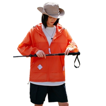 Orange ice silk sun protection clothing for women 2024 new summer thin skin clothing outdoor UV protection jacket