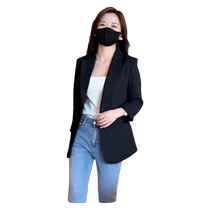 White chiffon blazer womens summer thin loose casual mid-length sun protection clothing suit top for small people